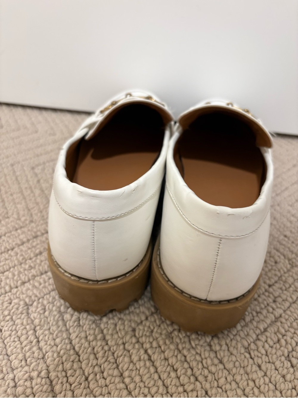 a new day White Leather Loafers with Gold Bit - Picture 4 of 8